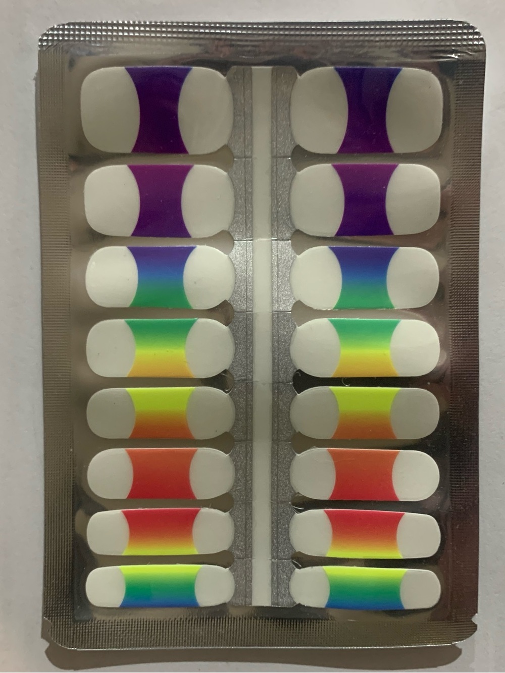 Rainbow Gradient Nail Stickers - Ombré French Manicure